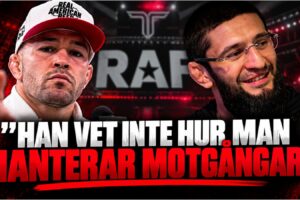 Colby Covington och Khamzat Chimaev infor RAF Abu Dhabi
