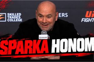 Dana White vid presskonferensen efter UFC Edmonton