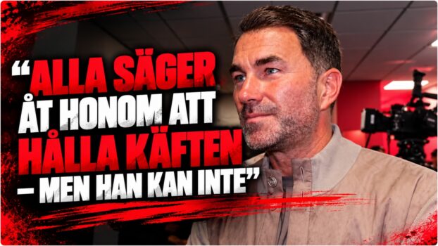 Eddie Hearn under intervju om Dana White