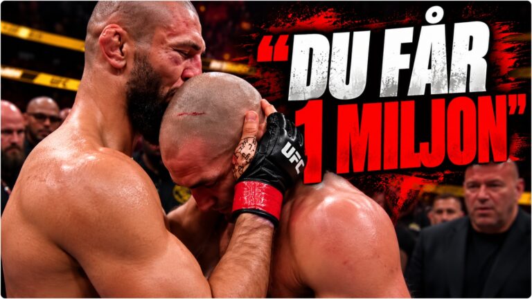 Khamzat Chimaev och Sean Strickland i UFC-bur