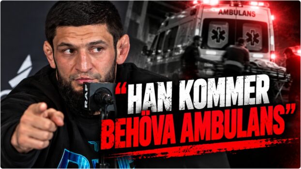 Khamzat Chimaev pa presskonferensen infor RAF 14