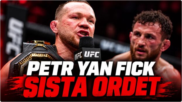 Petr Yan och Merab Dvalishvili i oktagonen under UFC 333