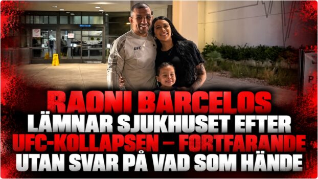Raoni Barcelos utanfor sjukhuset med familjen