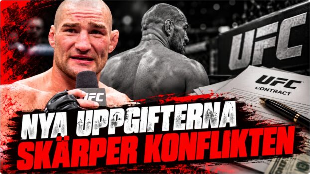 Sean Strickland med UFC-logga i bakgrunden