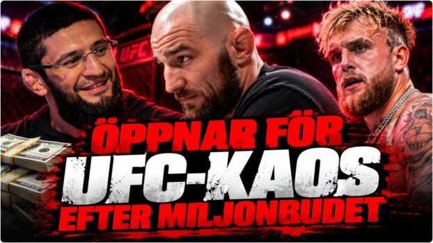 Sean Strickland och Khamzat Chimaev i buren
